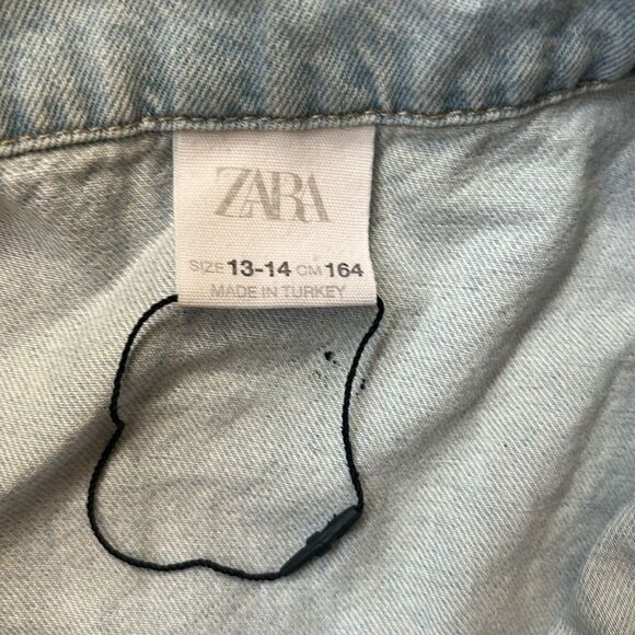 Zara Girls Denim Ruffle Dress - Picture 3 of 5